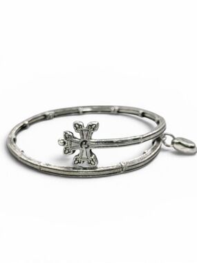 NEW Alex and Ani Rafaelian Silver Cross Wrap Bracelet